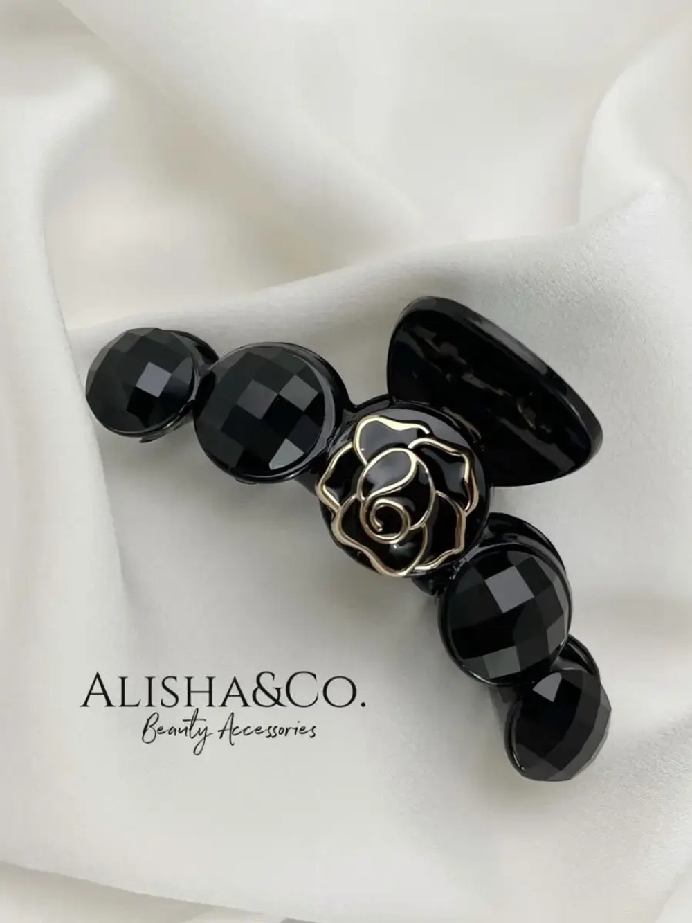 Крабик для волос Black Rose Черная роза