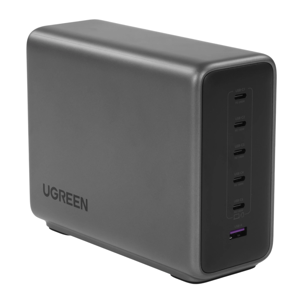 Сетевое зарядное устройство Ugreen Nexode мощностью 500 Вт (5 USB-C, USB-A) (GaN) (X759) Настольный многопортовый мощный адаптер питания со съёмным кабелем питания (2 м). Есть поддержка PD 3.1