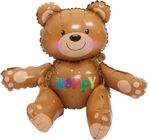 Шар 3D (22"/56 см) Фигура, Сидячий мишка, Коричневый