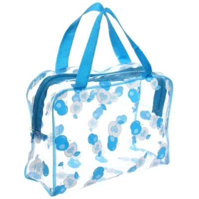 Косметичка прозрачная «Adventure - Peas», яблочки, цвет голубой, 17*9,5*5см
