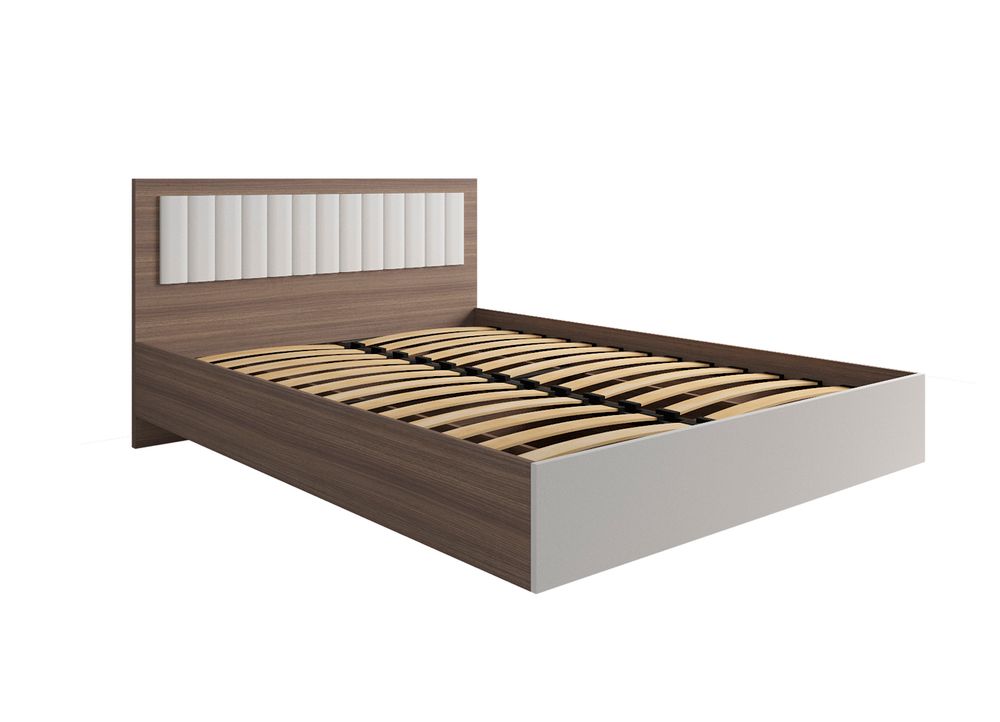 МС Роза Кровать 1400 Орех Франклин/Белый софт, ДСВ Мебель