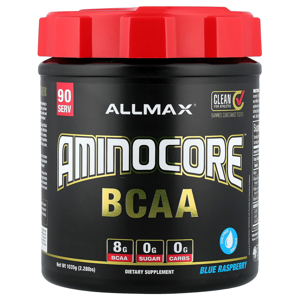 ALLMAX, AMINOCORE™ BCAA, со вкусом голубой малины, 1035 г (2,28 фунта)