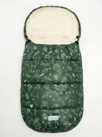 Конверт зимний меховой AMAROBABY Snowy Travel Зверята, хаки, 105 см.