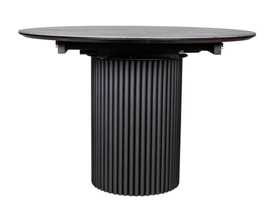 Стол DUBAI 110 (+32) черная керамика глянцевая / черная опора