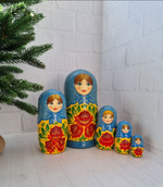 Матрешка 5мест 18см цветочная