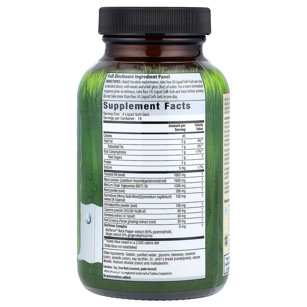 Irwin Naturals, Концентрированный корень маки и ашваганда, 75 мягких капсул с жидким наполнителем