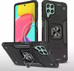 Противоударный чехол Strong Armour Case с кольцом для Samsung Galaxy M53 5G (Черный)