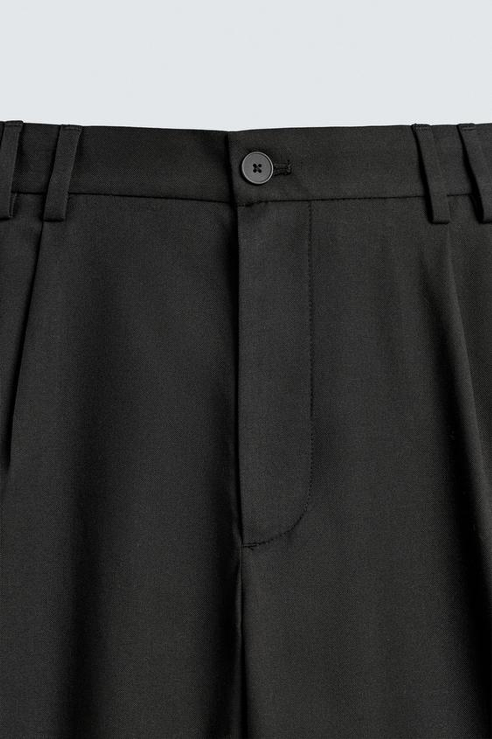 ZARA БРЮКИ RELAXED FIT СО СКЛАДКАМИ, ЧЕРНЫЙ