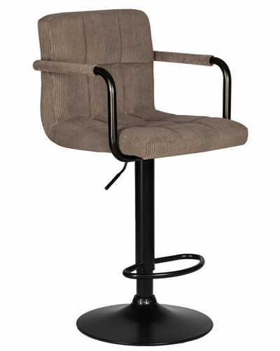 Стул барный DOBRIN KRUGER ARM BLACK, какао вельвет (LAR-E2041-05)