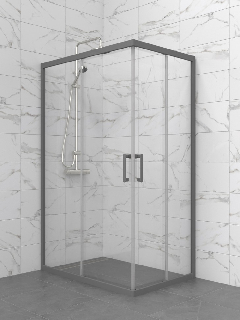 Душевая Ширма Triton Фикс-Графит 120х90