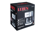 Кофеварка капельная Leben 286-027 черный/серебристый