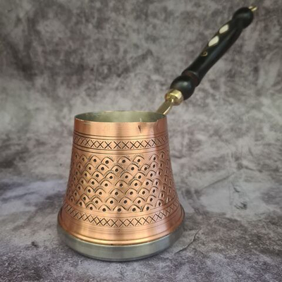 Турка "Традиционная" с резным узором для индукции 400 мл. Турция (медный)