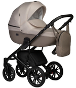 Детская коляска Indigo Mio S 2 в 1 03 т.бежевая кожа+св.бежевый
