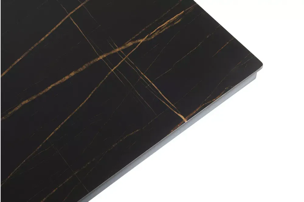 "Рио" стол из HPL 300х120см, цвет столешницы "черный мрамор", угол R3мм