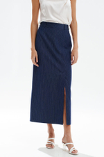 4944 Юбка женская (синий в полоску)