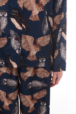 Шелковая блуза с совами