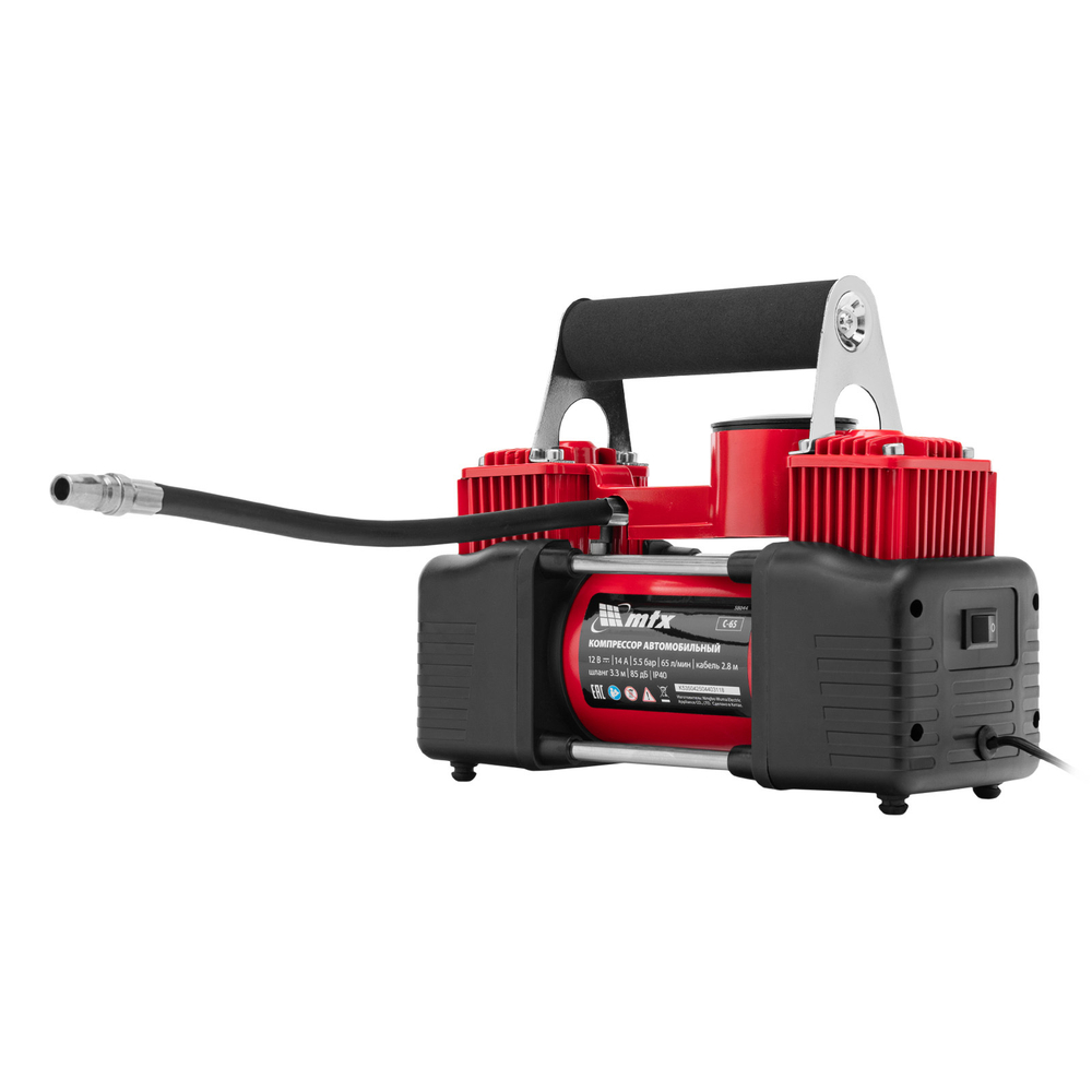 Компрессор автомобильный C-65, 12 В, 10 атм., 65 л/мин MTX