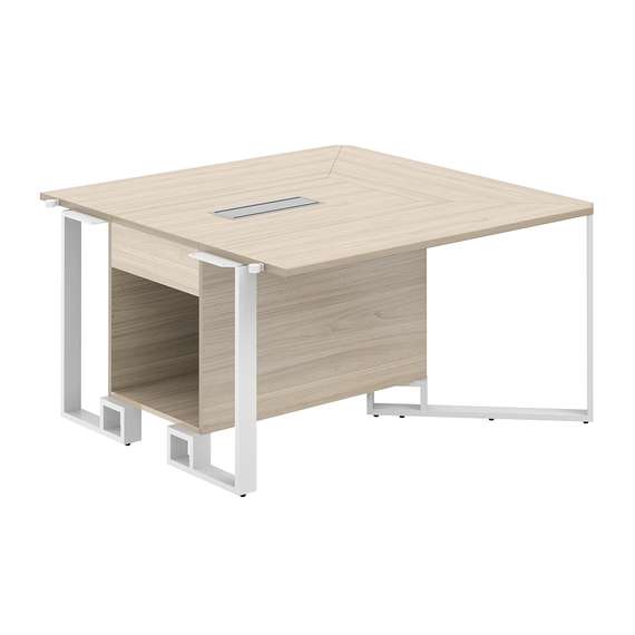 SP.0103.AR.AR.WH / Модуль боковой 1400х1400х750 / столешница:акация равелло, подстолье:акация равелло, металлокаркас:белый, лючок:серый