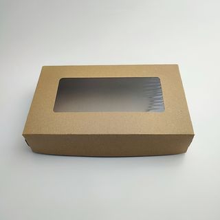 Коробка ЭКО-крафт с окошком 20х12х4 см