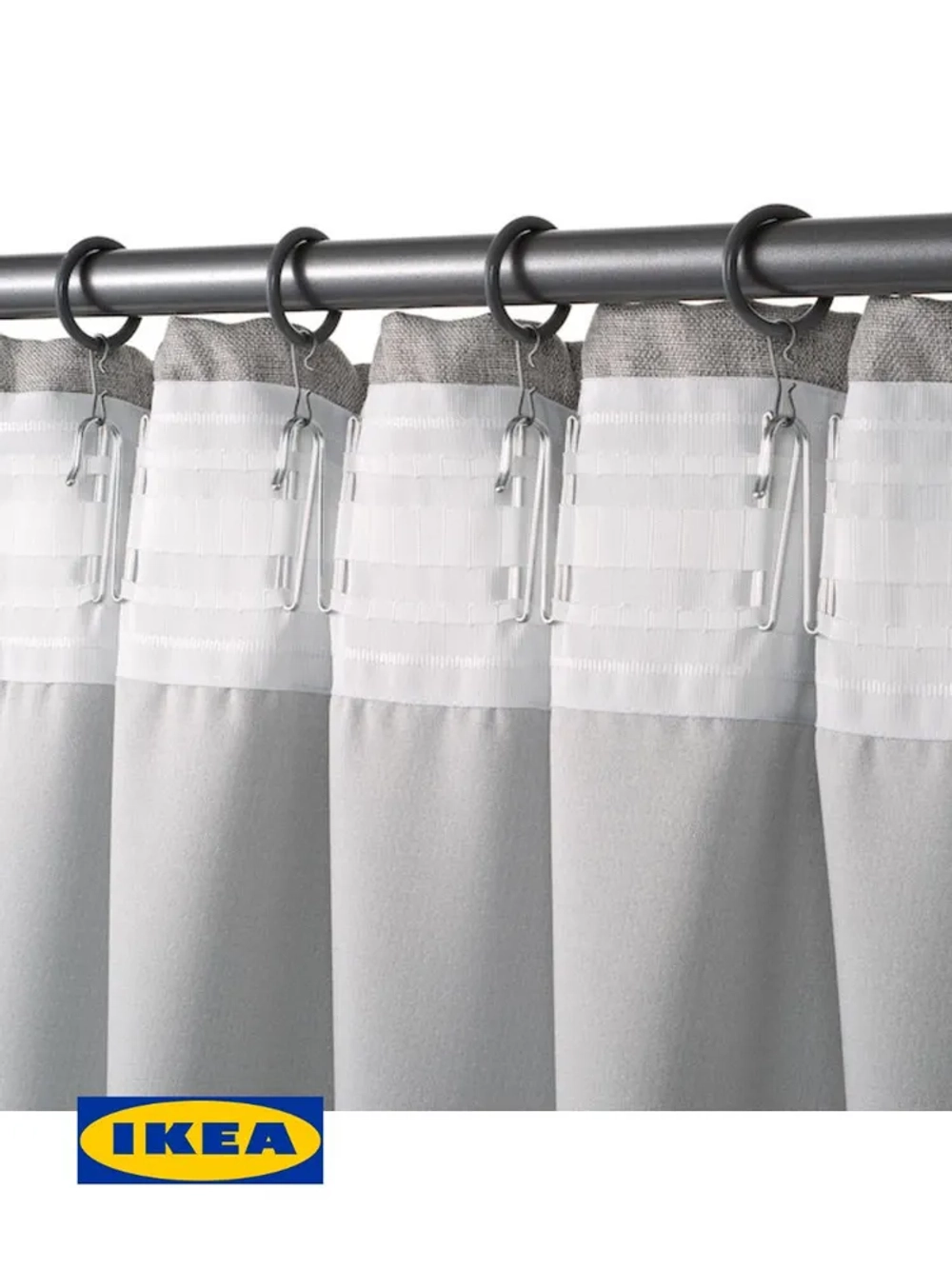 ИНГИМУНДА гардины затемняющие, 2шт, серый