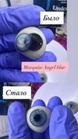 Ярко голубые цветные линзы для светлых и темных глаз / Marquise Angel blue / Голубые цветные линзы /12 месяцев