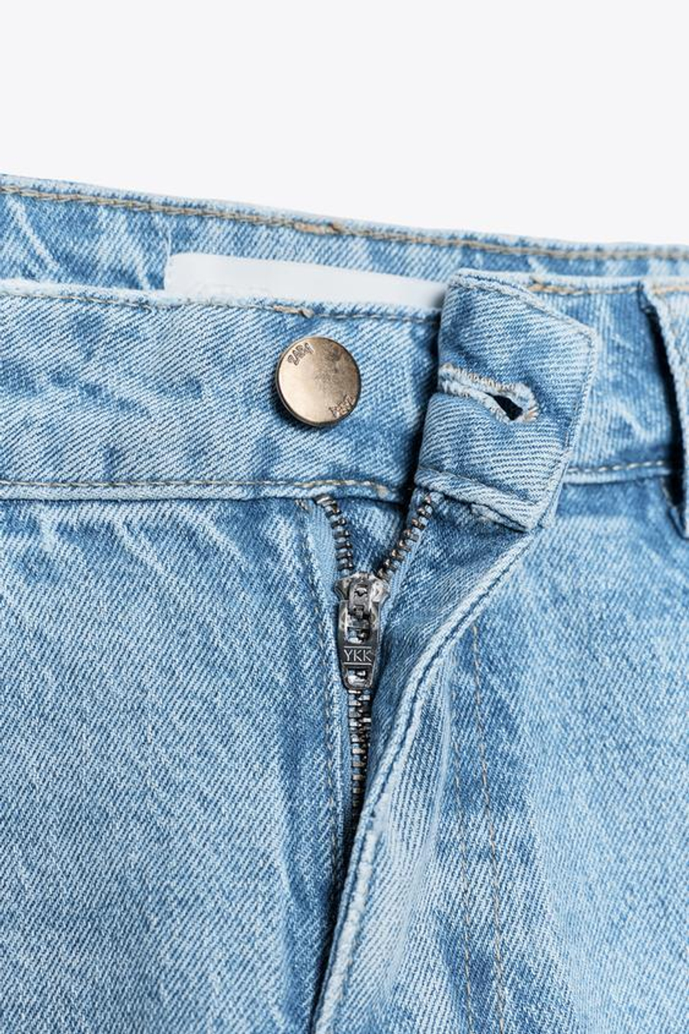 ZARA ДЖИНСЫ-КЮЛОТЫ Z1975 С ВЫСОКОЙ ПОСАДКОЙ И РЕМНЕМ, ГОЛУБОЙ