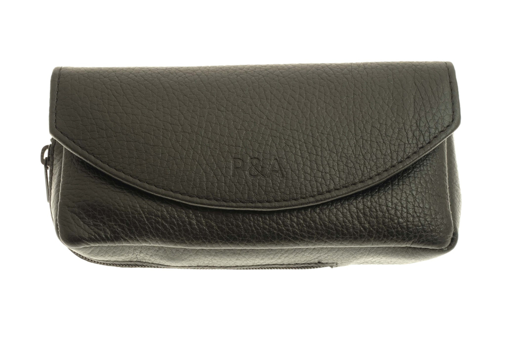 Сумка P&A для трубки и табака, натуральная кожа, черная