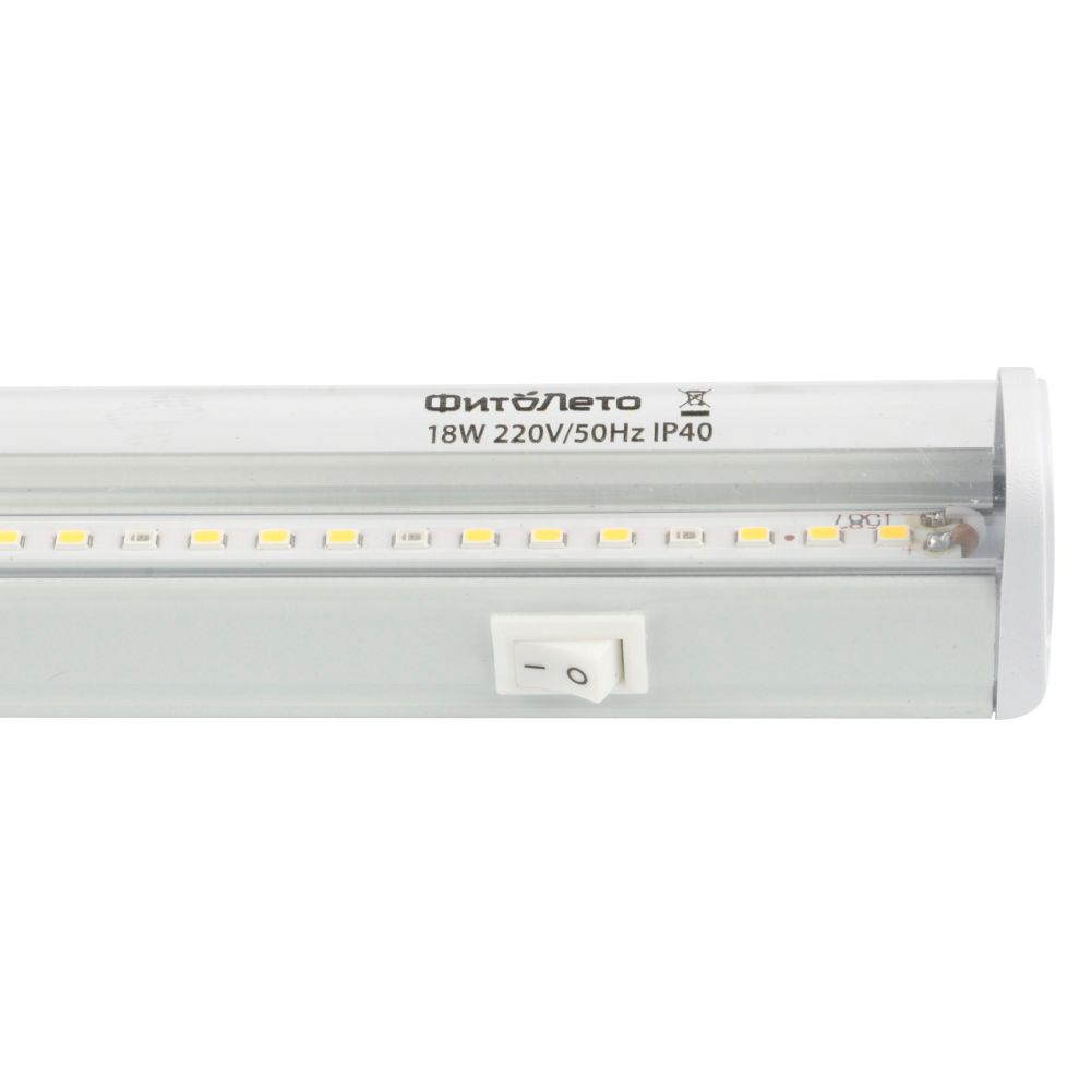 ULI-P18-18W-SPFB IP40 WHITE Светильник для растений светодиодный линейный. 560мм. выкл. на корпусе. Спектр для фотосинтеза. TM ФитоЛето