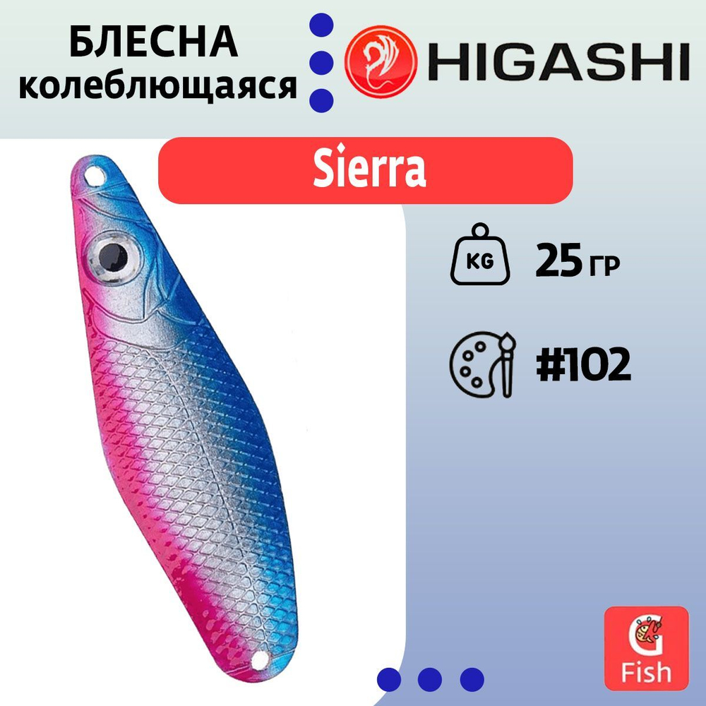 Блесна колеблющаяся HIGASHI Sierra 40g#102
