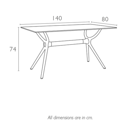 Стол пластиковый Siesta Contract Air Table 140, черный