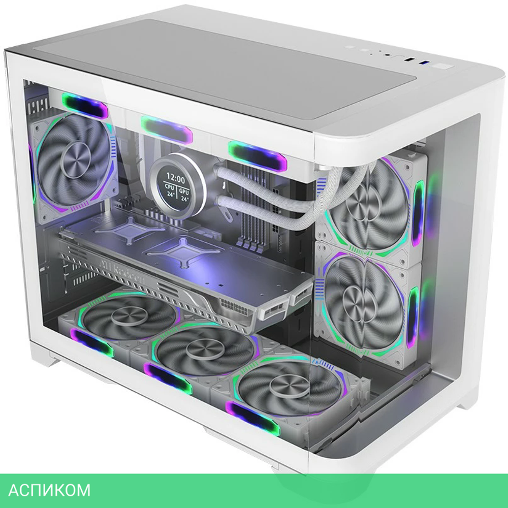 Корпус 1stPlayer UV6 без БП White (UV6-WH-2FC7R-W-1FC7-W)