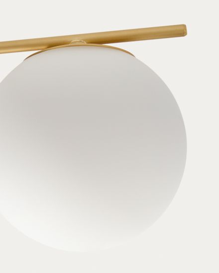 Потолочный светильник Brisia из металла в латунной отделке с 4 стеклянными плафонами Ø15 см