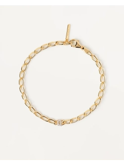 Браслет Буква Q серебро 925 пробы покрытое золотом