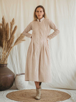 Платье миди из прошвы (бежевое)