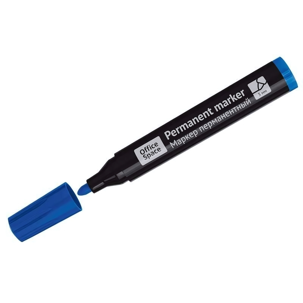 Маркер перм. "Contact" синий 3мм. без клипа (Спейс)