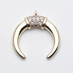 Подвеска Лунница, цвет золото, фианиты, размер 18*17 мм, цена за 1 шт