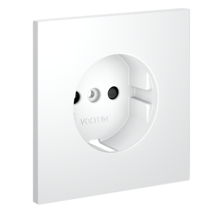 Накладка для розетки с заземлением и защитными шторками, S70 (белый матовый)