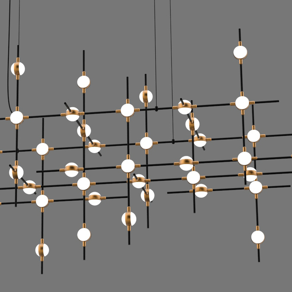 Люстра Molecular 55 black/gold