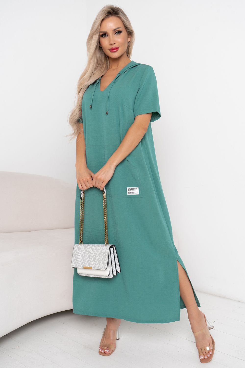 Платье с капюшоном (полынь) Р11-1165/3 Nikol (Акция)