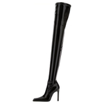 SAINT LAURENT Patent Leather Over the knee Boots Women"s Black