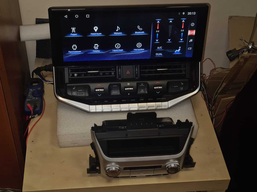 Магнитола для Toyota Land Cruiser 200 2015-2021 (с JBL и 360) - Carmedia ZH-T1604 монитор 16.3", Android 12, 8Гб+128Гб, CarPlay, 4G SIM-слот, блок климата и беспроводная зарядка