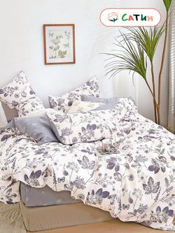 Простынь на резинке сатин Milky Garden "Petals" 160x200 см