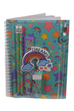 Записная книжка "Dreams", 21*14,5см, 80 л, линия, с ПВХ пеналом, 2 карандаша, ластик, линейка