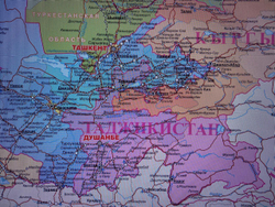 Карта Центральной Азии  настенная  2024 ( 100 х 140 см)