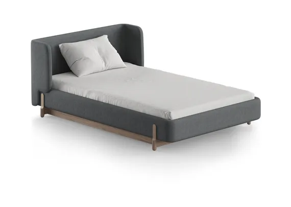 Кровать Basic спальное место 120*200 см (светло-серый, твид)