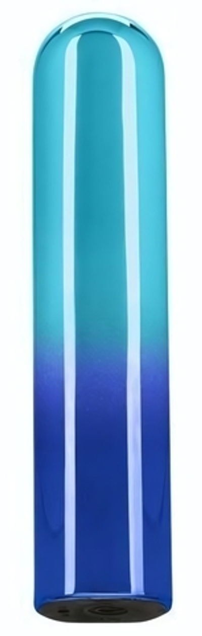 Голубой гладкий мини-вибромассажер Glam Vibe - 9 см. (Цвет: голубой)