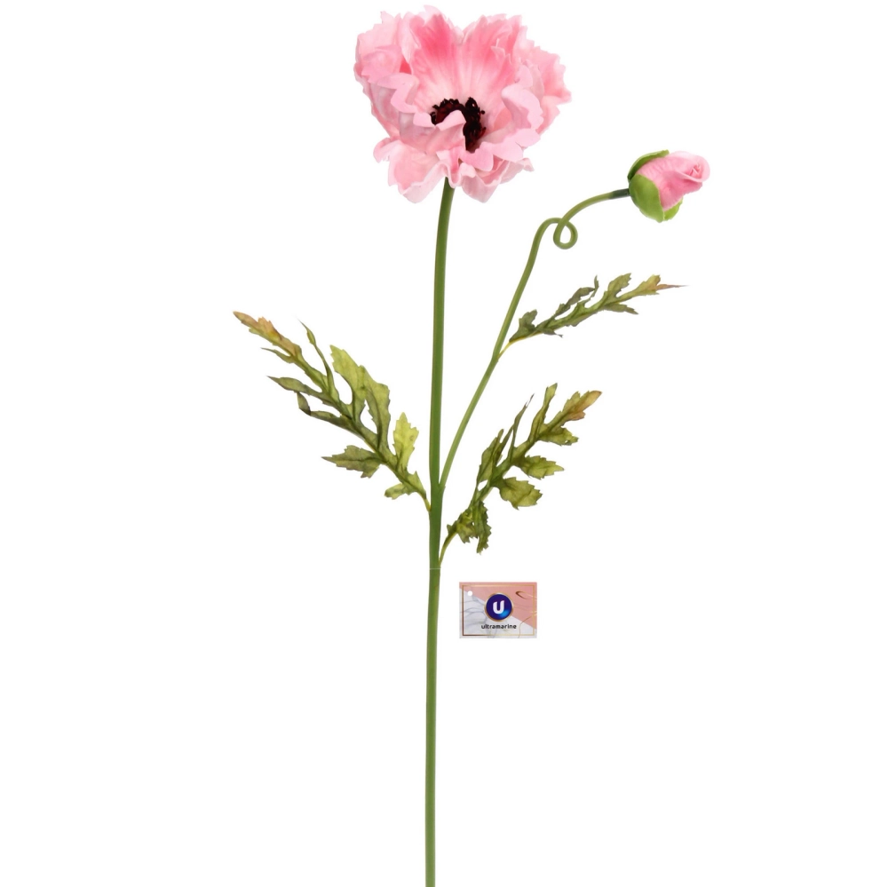 Цветок искусственный «Natur» 60см Мак розовый