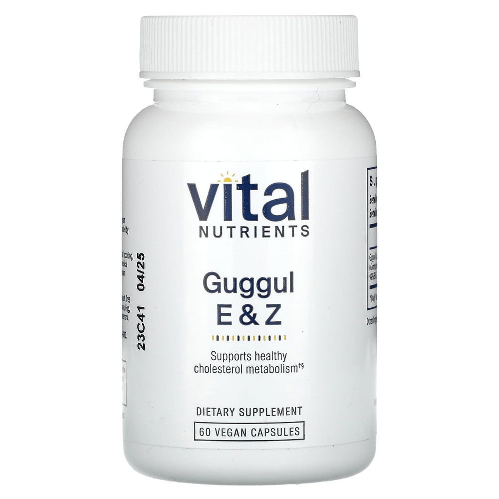 Vital Nutrients, Guggul E & Z, 60 веганских капсул (37,5 мг на капсулу)