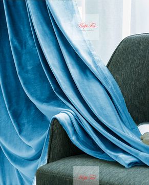 Шторы бархат Luxe (голубой)