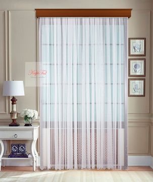 Тюль Горошки французская сетка (белый)